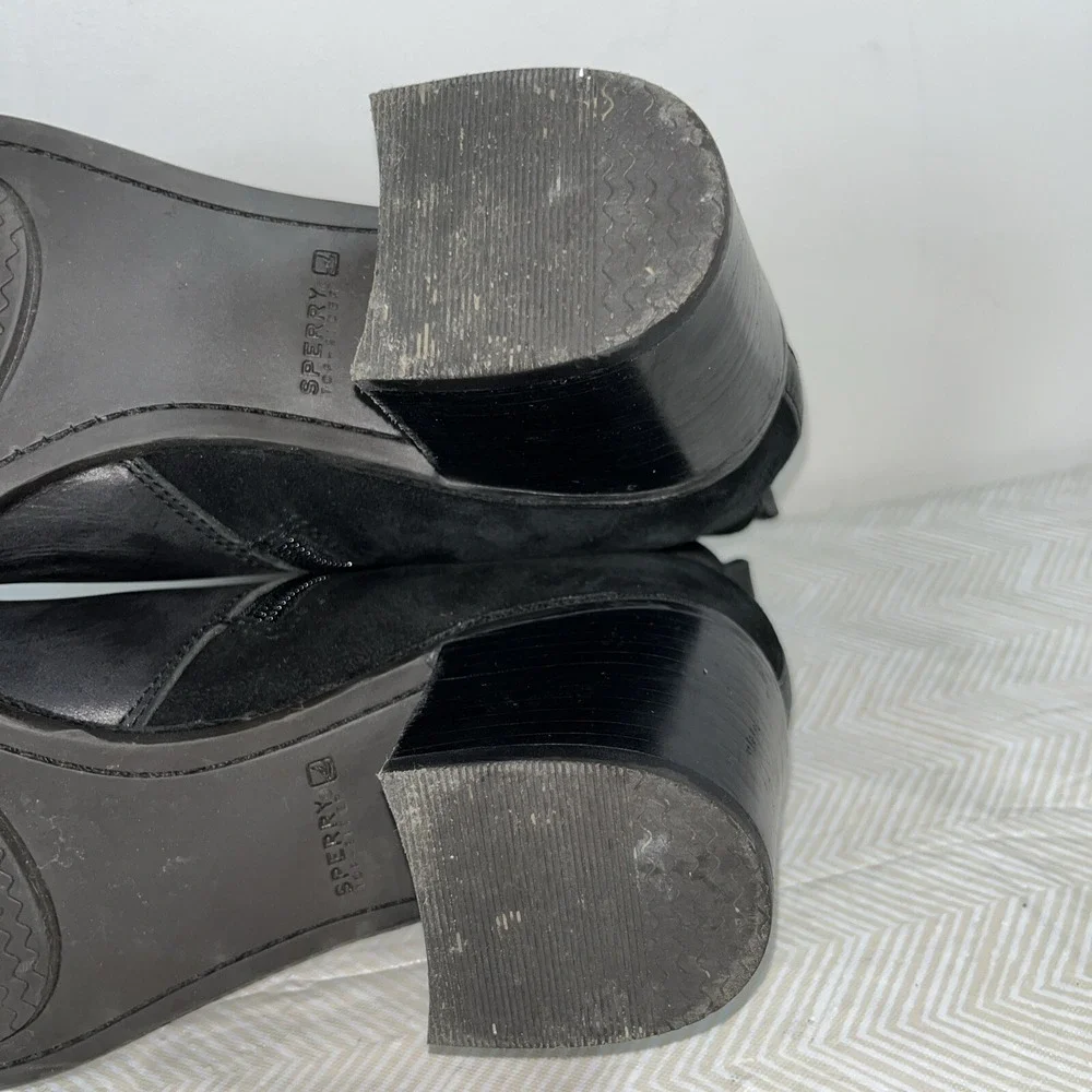 Sperry Women's Ambrose Ankle Boots Size 9.5 M Black‎ Suede Leather STS90524